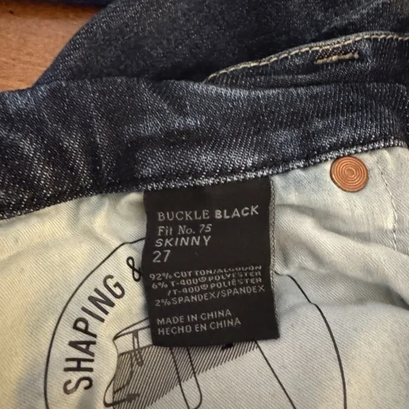 Buckle Black Size 27 Dark Wash High-Rise Skinny Leg Jeans w/30" Inseam - EUC - Picture 5 of 5